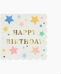 Happy Birthday Stars Small Napkins (x 16)