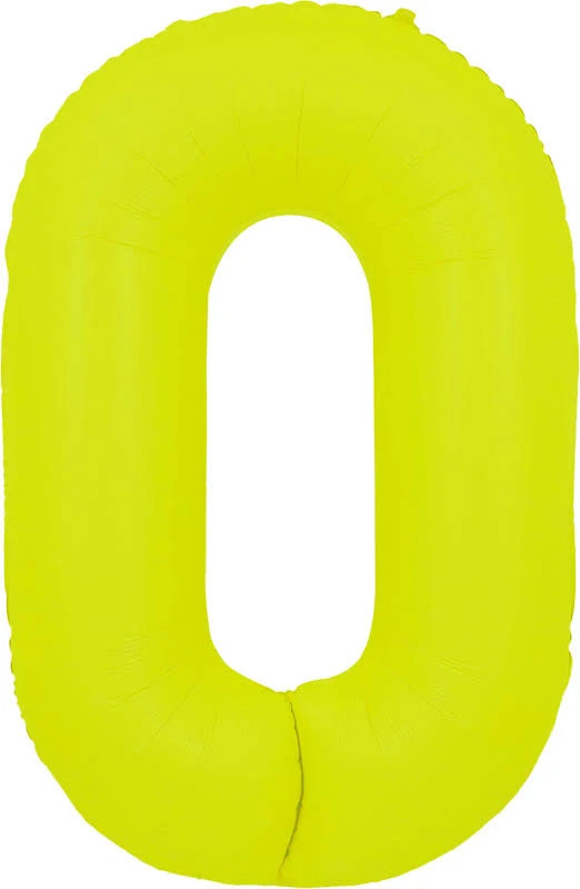 40" Neon Yellow Number Mylar Balloon