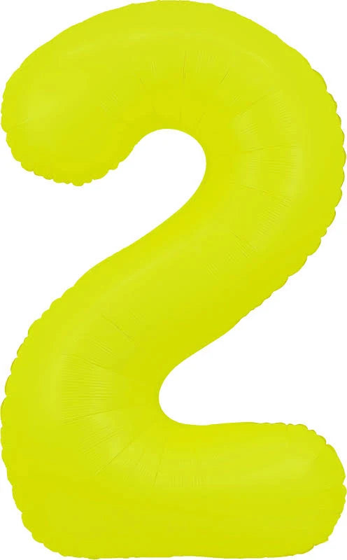 40" Neon Yellow Number Mylar Balloon