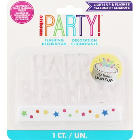 Flashing Happy Birthday Cake Decoration