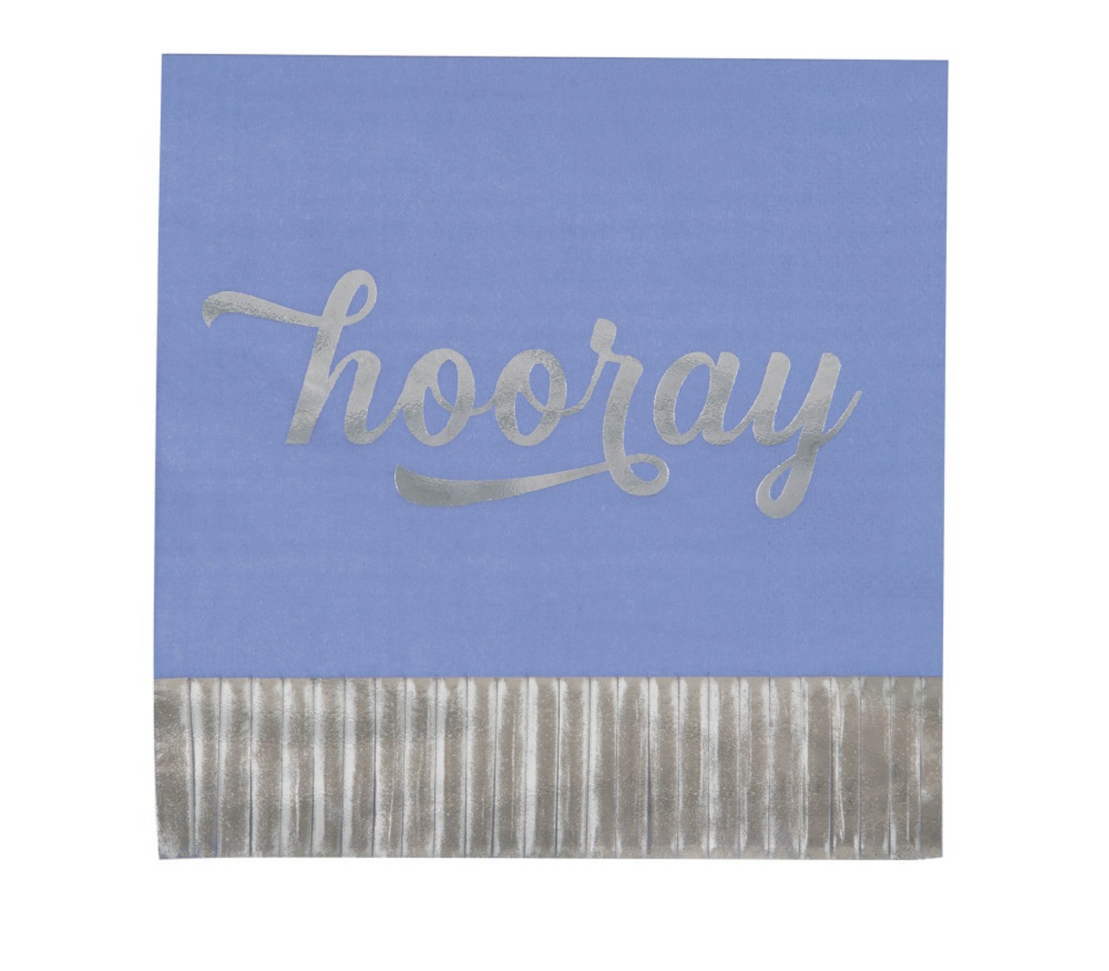 Silver & Bright "Hooray" Fringe Luncheon Napkins  16ct