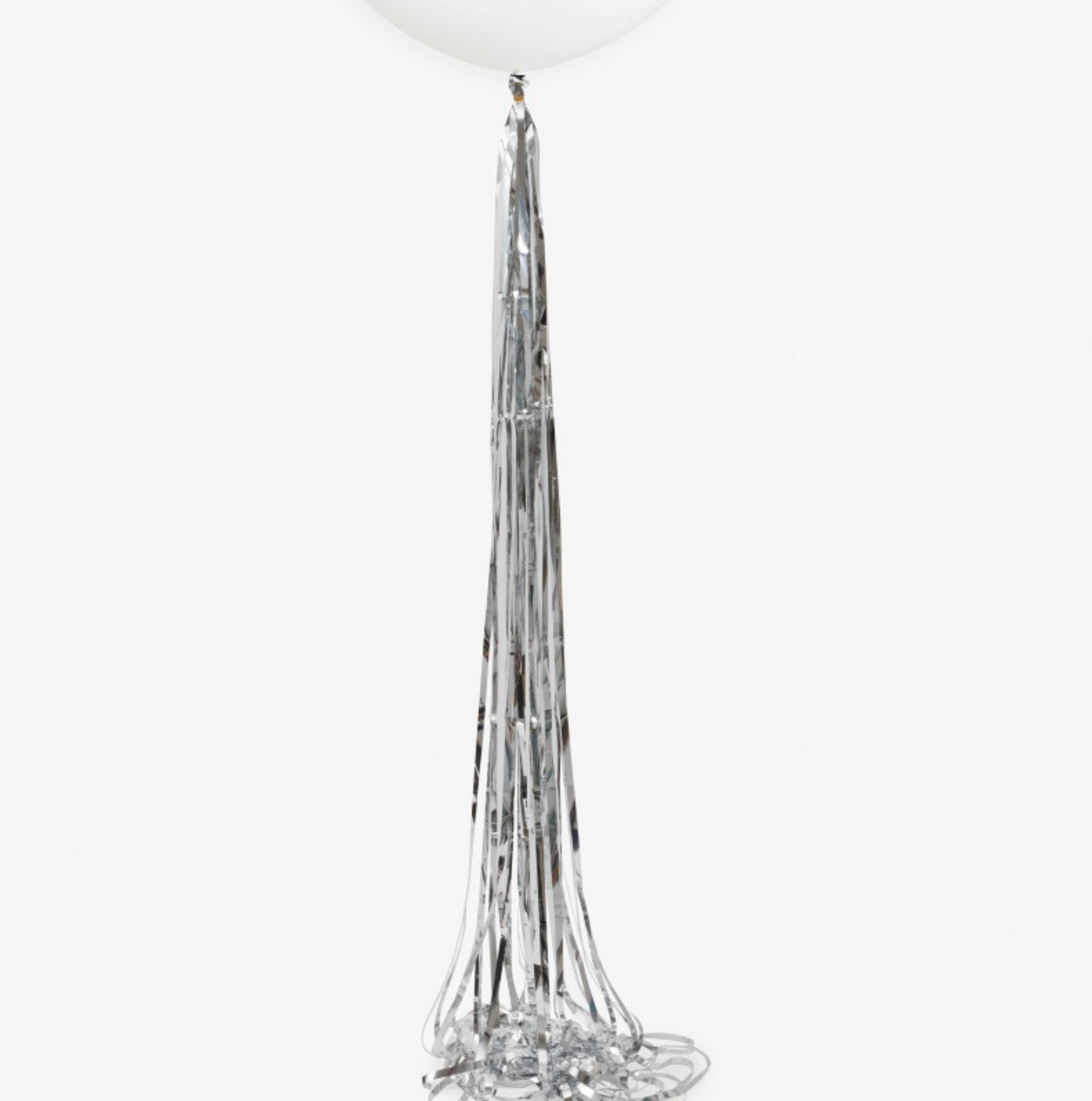 Silver Foil Tassel Balloon Tail  6 ft