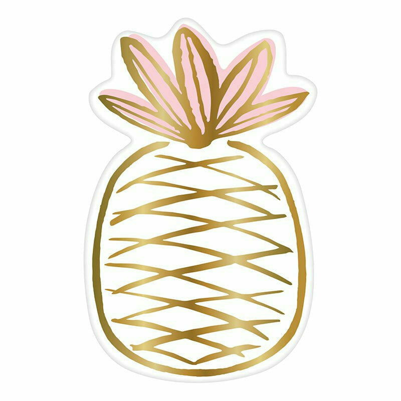 Slant Collections BOUTIQUE Gold Pineapple Shaped Plates - 8 Count