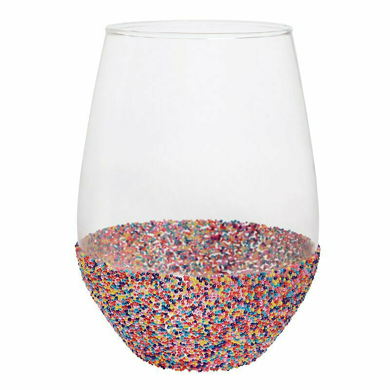 Slant Collections BOUTIQUE Jumbo Stemless Wine Glass - Sprinkle Dip - 30 oz.