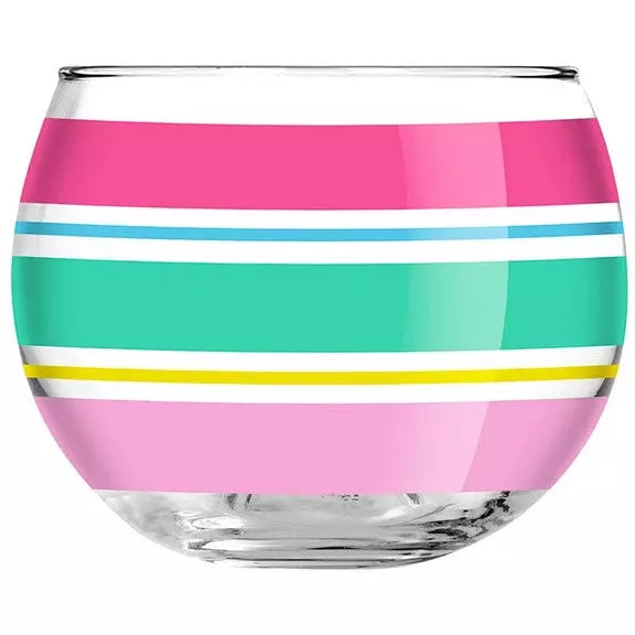 Slant Collections BOUTIQUE Roly Poly Glass-Birthday Stripe