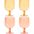 Slant Collections BOUTIQUE Stackable Wine Glasses Set - Pink Orange - Set of 4