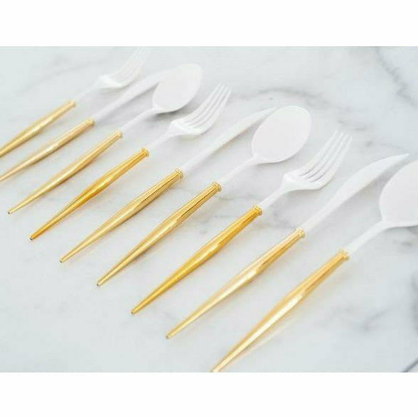 Sophistiplate BASIC GOLD BELLA ASSORTED PLASTIC CUTLERY/24PC, SERVICE FOR 8