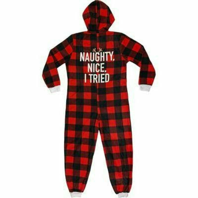 Star Twenty One Adult Plaid Christmas One Piece Size L