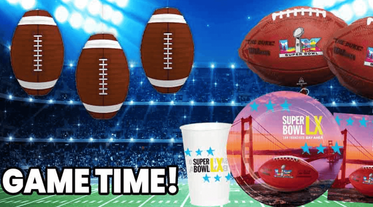 super bowl LX tableware and decorations