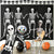 skeletons and orange and black balloon halloween decorations