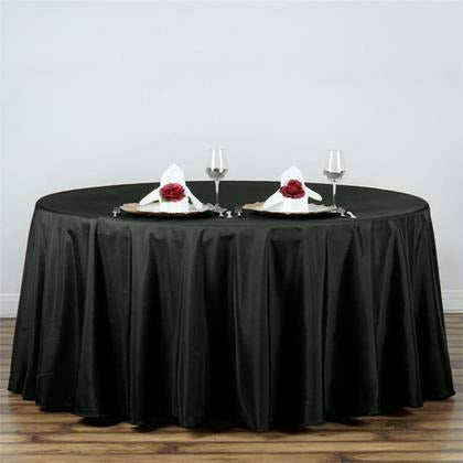 Tablecloths Factory BASIC 120" Black Polyester Round Tablecloth