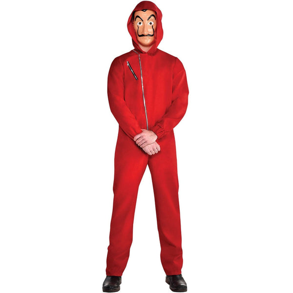 Heist Costume Red Jumpsuits with Dali Mask-Money Indonesia | Ubuy