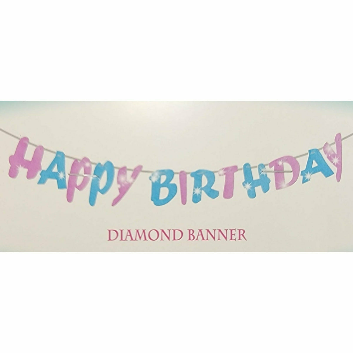 Ultimate Party Super Stores 11&quot; DIAMOND BANNER Blue &amp; Pink