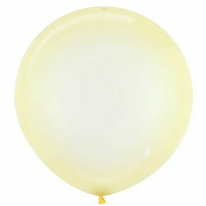 Ultimate Party Super Stores BALLOONS 24&quot; Betallatex Crystal Pastel Yellow Latex Balloons