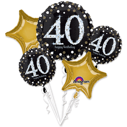 Ultimate Party Super Stores BALLOONS 40th Birthday Sparkling Balloon Bouquet