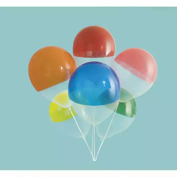 Ultimate Party Super Stores BALLOONS 6ct 12" RBW TT Clear D
