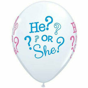 Ultimate Party Super Stores BALLOONS Baby He or She 11" Latex Balloon