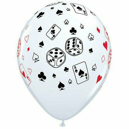 Ultimate Party Super Stores BALLOONS Cards and Dice 11&quot; Latex Balloon