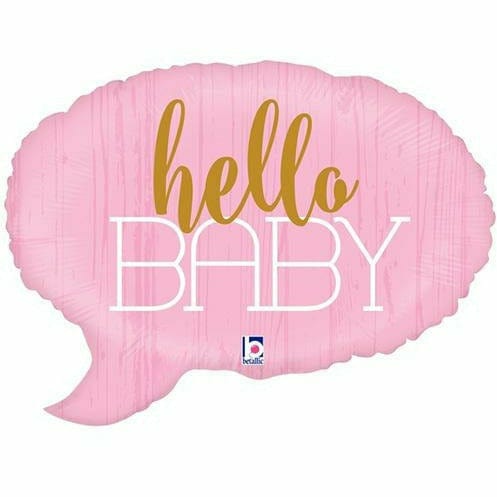 Ultimate Party Super Stores BALLOONS D002 24" Pink Hello Baby Jumbo Foil