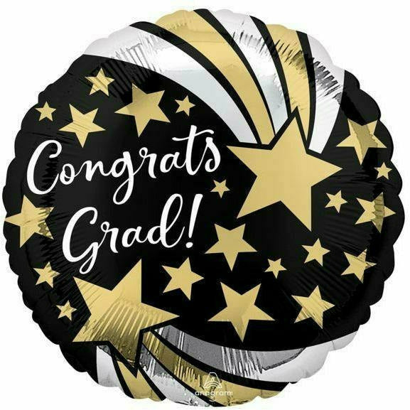 Ultimate Party Super Stores BALLOONS E0016  18" Congrats Grad Stars