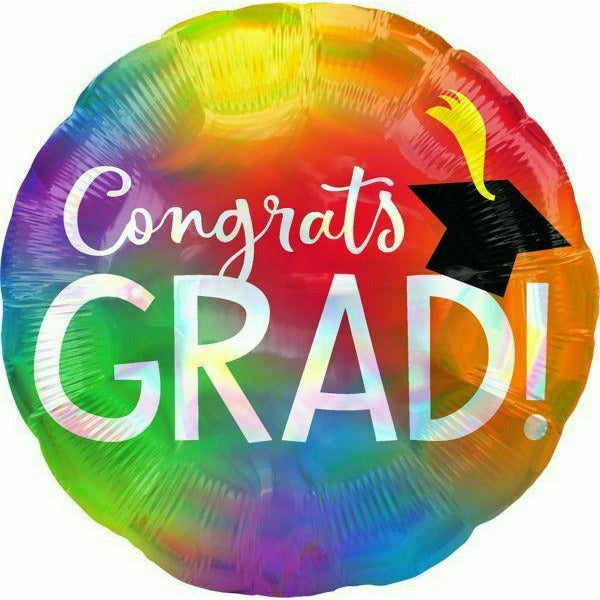 Ultimate Party Super Stores BALLOONS E018 18" Rainbow Congrats Grad