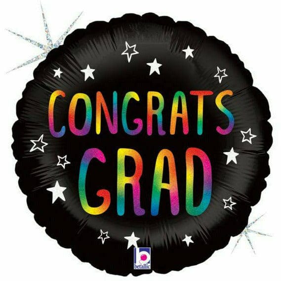 Ultimate Party Super Stores BALLOONS E019 18&quot; Rainbow Holographic Congrats Grad