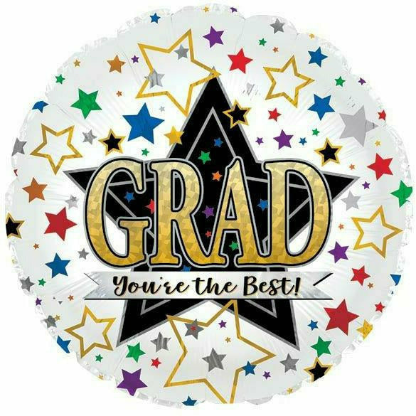 Ultimate Party Super Stores BALLOONS E021 18" Grad You're The Best Stars Balloon