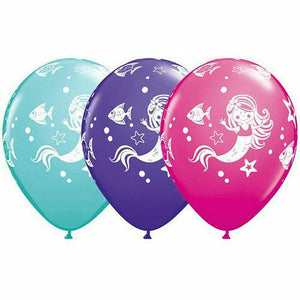 Ultimate Party Super Stores BALLOONS Merry Mermaids Mixed Assortment 11" Latex Balloon