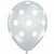 Ultimate Party Super Stores BALLOONS White Polka Dots Clear 11" Latex Balloon