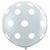 Ultimate Party Super Stores BALLOONS White Polka Dots Clear 36" Latex Balloon