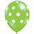 Ultimate Party Super Stores BALLOONS White Polka Dots Lime Green 11" Latex Balloon