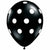 Ultimate Party Super Stores BALLOONS White Polka Dots Onyx Black 11" Latex Balloon