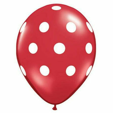 Ultimate Party Super Stores BALLOONS White Polka Dots Red 11" Latex Balloon
