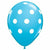 Ultimate Party Super Stores BALLOONS White Polka Dots Robins Egg 11" Latex Balloon