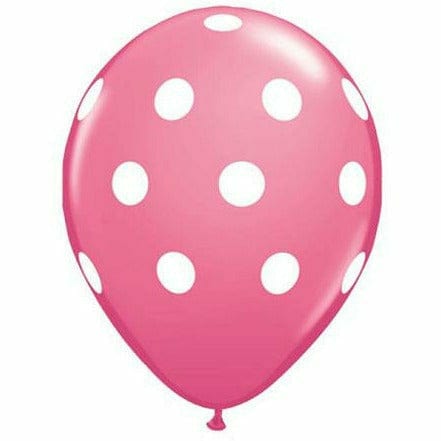 Ultimate Party Super Stores BALLOONS White Polka Dots Rose 11" Latex Balloon