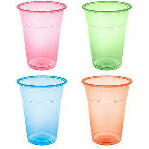 Ultimate Party Super Stores BASIC ASSORTED NEON SOFT PLASTIC CUPS 16 OZ – 40 CT.