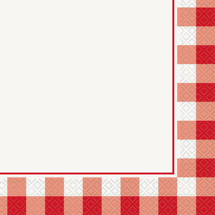 Ultimate Party Super Stores BASIC Red Checker Border Lunch Napkins