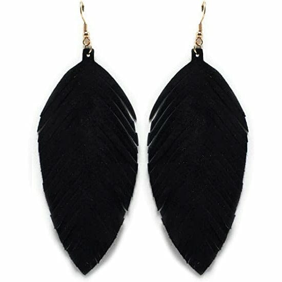 Ultimate Party Super Stores BLK FEATHER EARRINGS