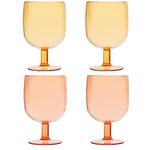 Party Set of 4 Gold Stemless Flute Glasses
