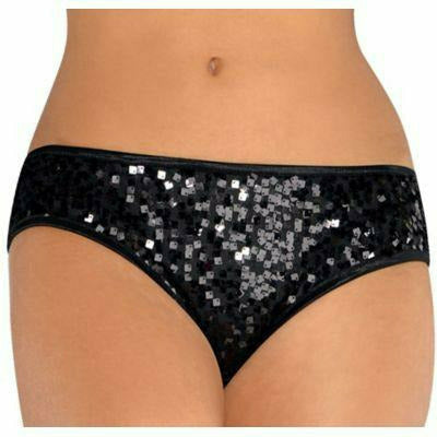 Ultimate Party Super Stores COSTUMES: ACCESSORIES m/l Adult Women&#39;s Black Sequin Boyshorts