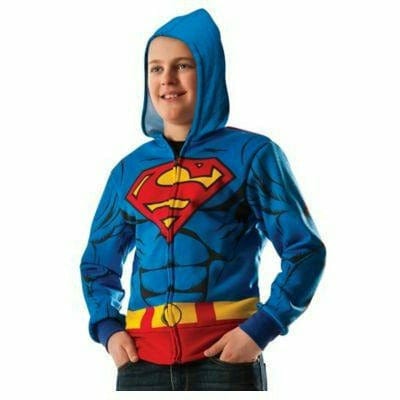 Ultimate Party Super Stores COSTUMES Boys Child Superman Zip-up Hoodie