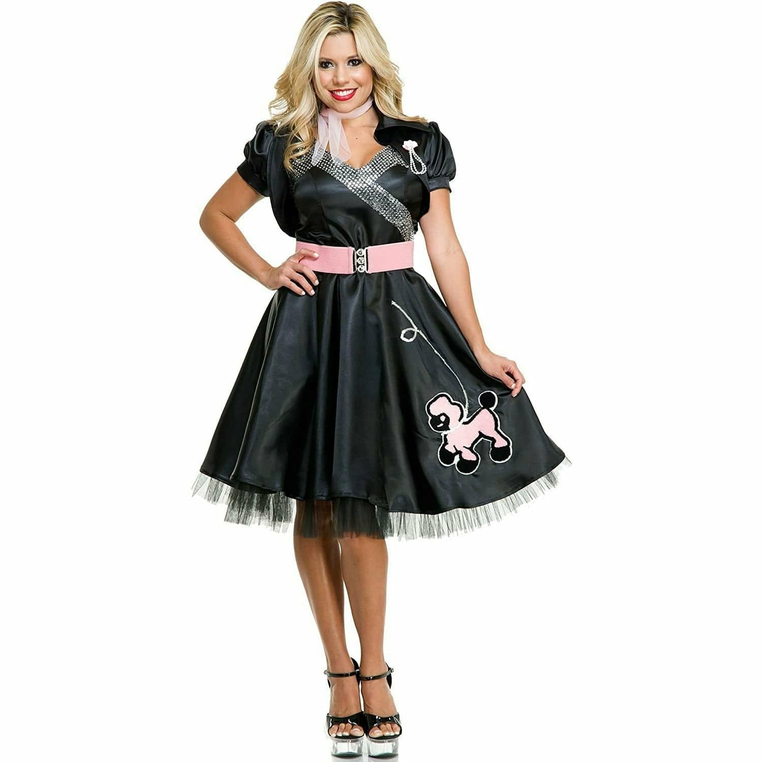 Ultimate Party Super Stores COSTUMES Womens Satin Poodle Dress Adult Costume