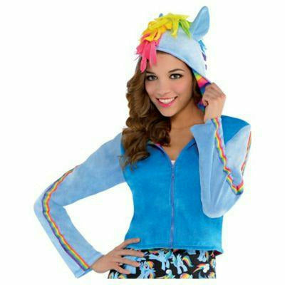Ultimate Party Super Stores COSTUMES Womens Standard Adult Women's Rainbow Dash Hoodie - My Little Pony Size S/M Halloween Costume Pastel/blue