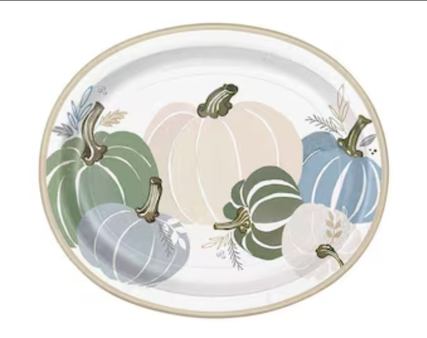 Ultimate Party Super Stores Elegant Modern Pastel Thanksgiving Oval Plates