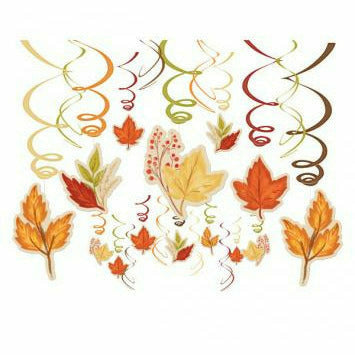 Ultimate Party Super Stores FALL FOLIAGE HANGING SWIRL DECORATIONS