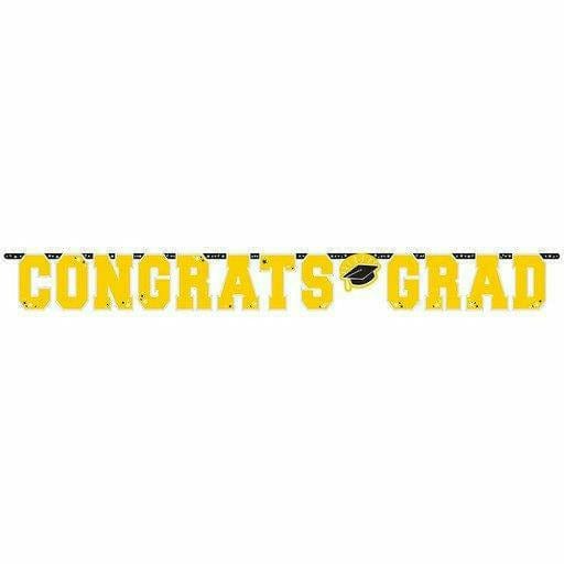 Ultimate Party Super Stores Giant Yellow Congrats Grad Letter Banner Decorations