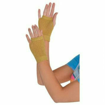 Ultimate Party Super Stores GOLD FISHNET GLOVES