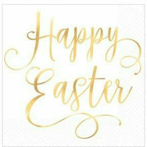 Ultimate Party Super Stores Happy Easter Holiday Party Hot-Stamped Beverage Napkins