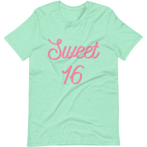 Ultimate Party Super Stores Heather Mint / S SWEET 16 T-shirt
