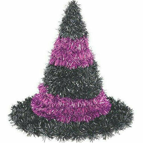 Ultimate Party Super Stores HOLIDAY: HALLOWEEN 3D Tinsel Purple and Black Witch Hat Decoration
